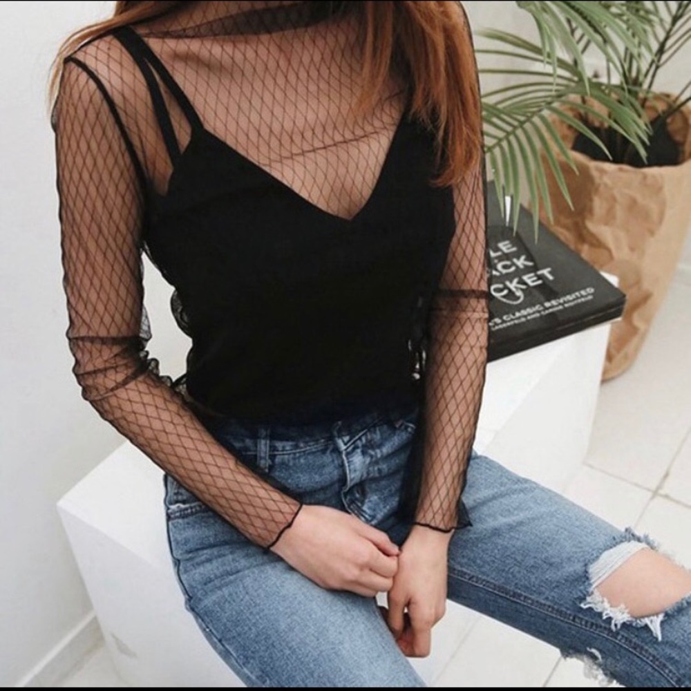 Sheer mesh shirt,Sexy sheer cover up,evening wear